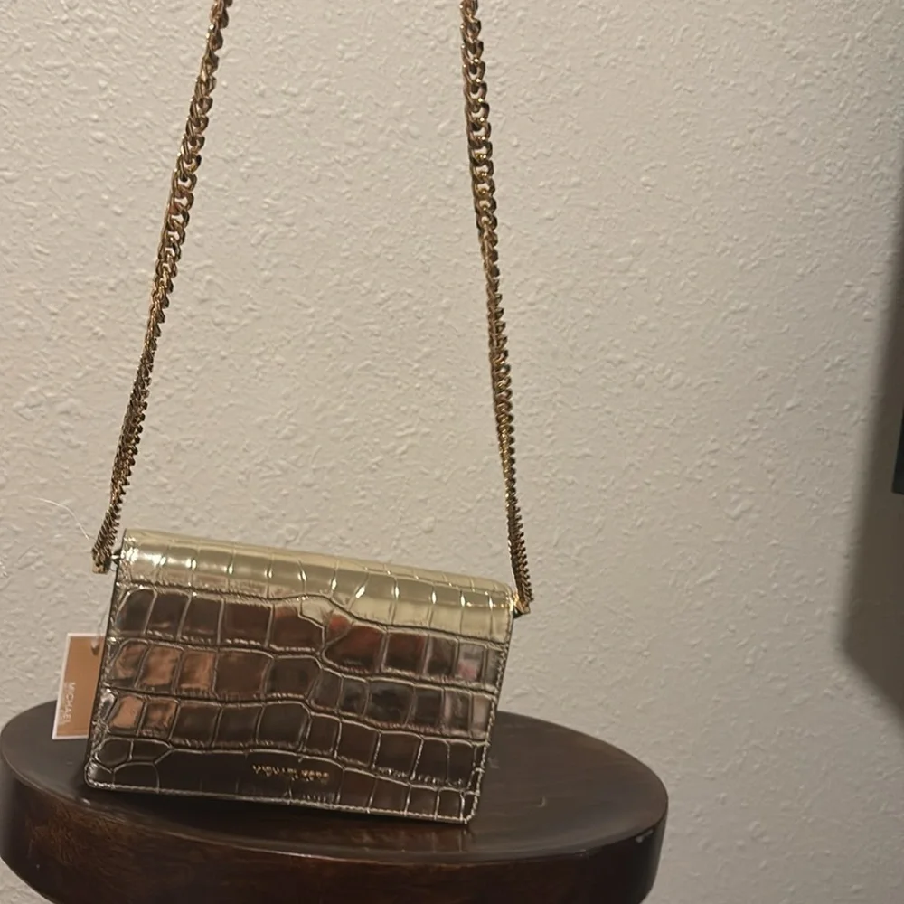 Michael Kors Metallic Gold Croc-Embossed - Picture 9 of 11